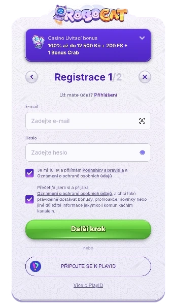 robocat registrace